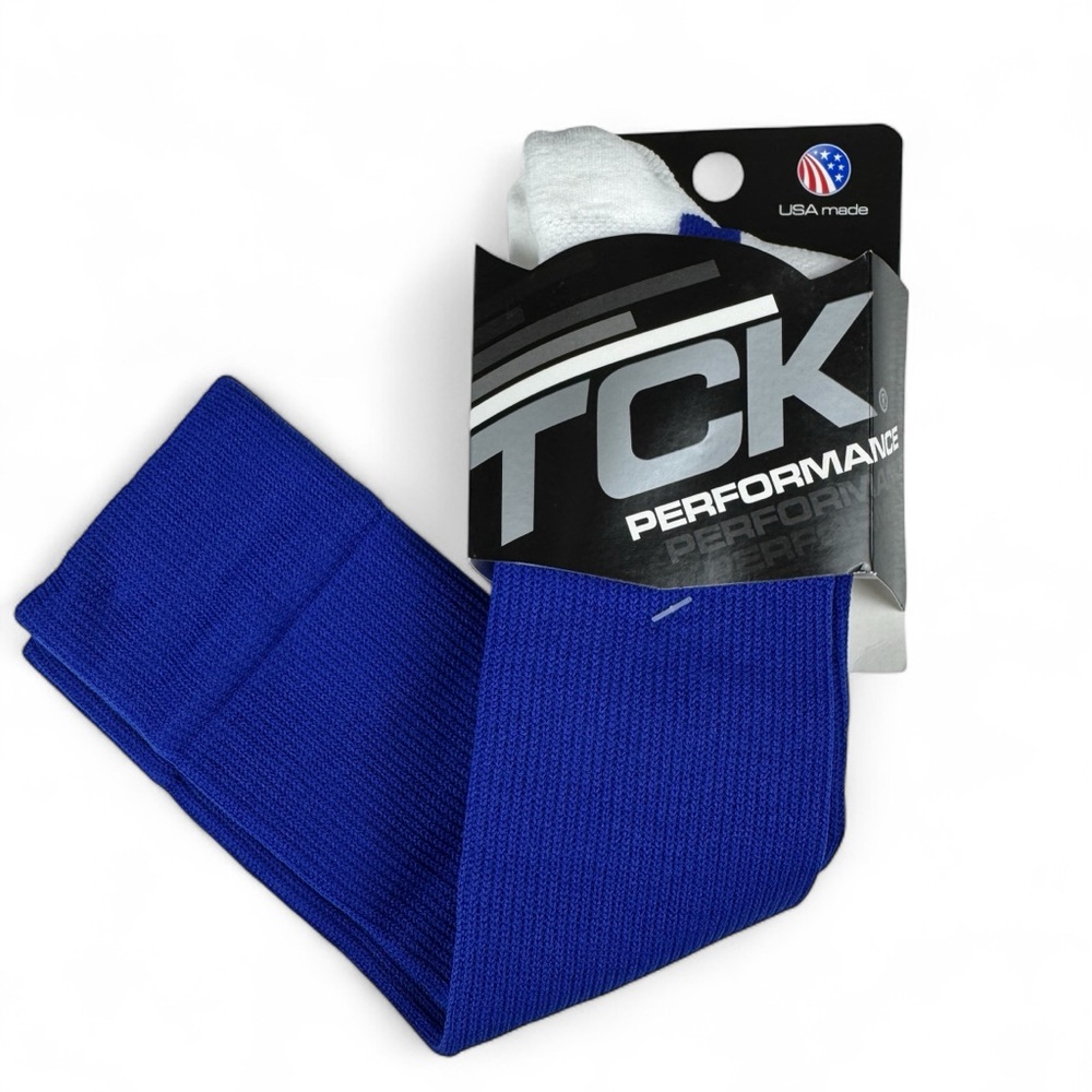 TCK Performance Socks Blue White, Knee High Size Small BPXA-5” New